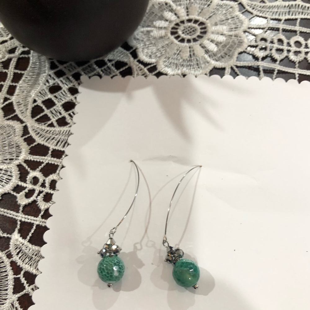 Earrings , green